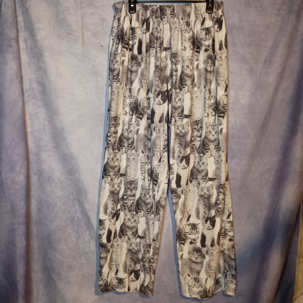 Brief Insanity Cat Print Pajama Pants All Over Kitten Graphic Lounge Pants